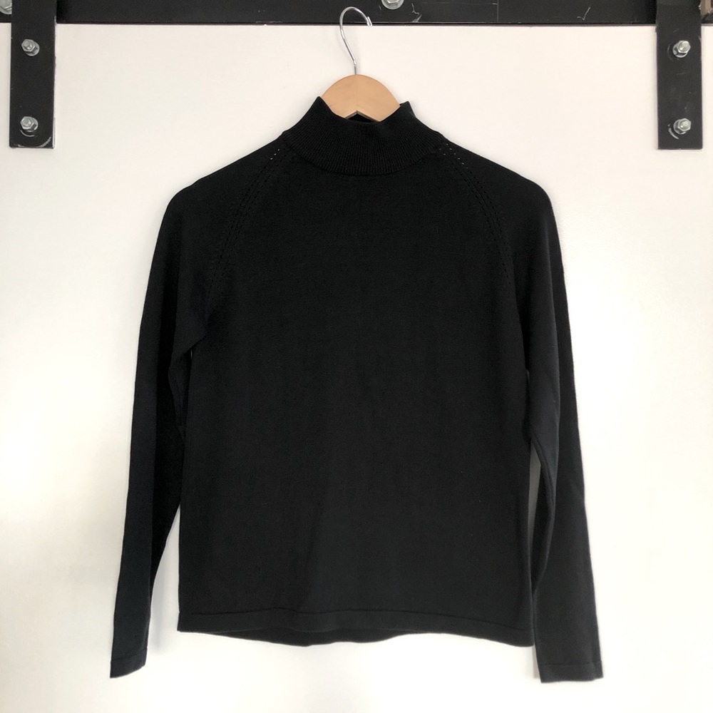 Vintage Silk Blend Mock Neck Lightweight Sweater